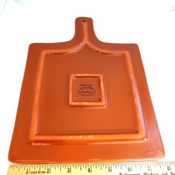 Cheese Board Trivet Decorative Floral Ceramic Nanette Vacher Ambiance 7.5" x 11" - Picture 9 of 13